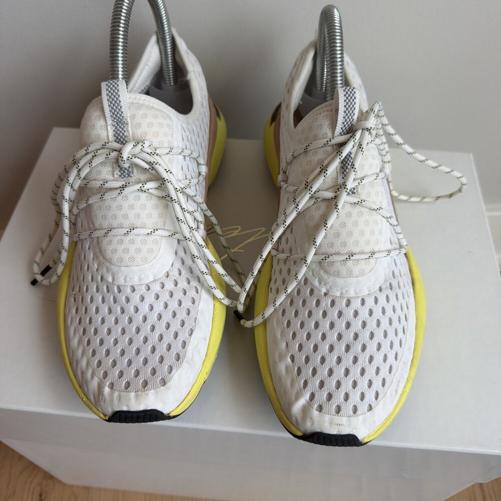 Sorel Women KINETIC Impact Lace White Sea Saly Yellow Lace Up Sneaker Sz 8 Shoes